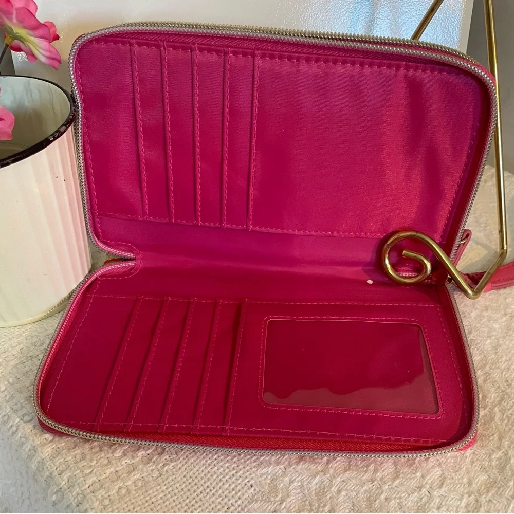 Striped Pink‎ and Cream Wallet or Clutch